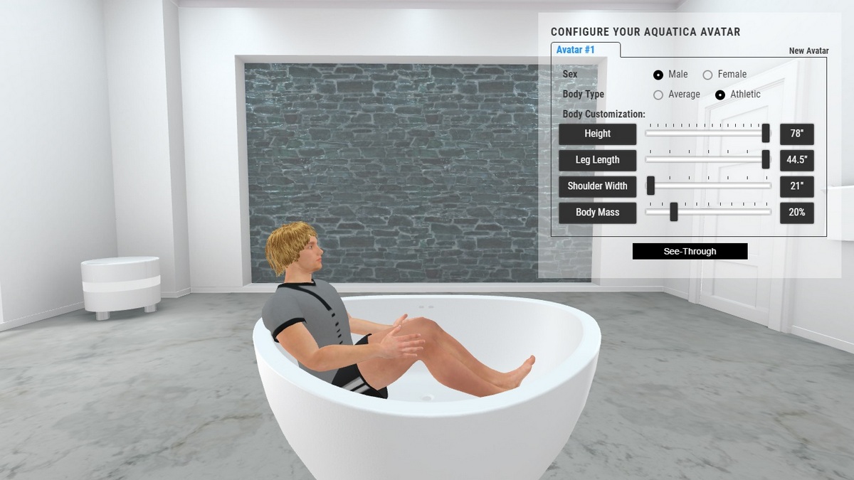 Trinity Bathtub 3D Body Position